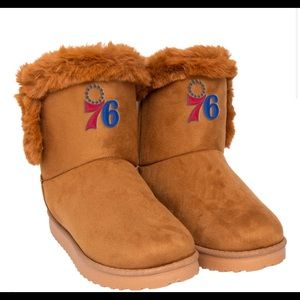 Philadelphia 76ers FOCO Women's Faux Fur Boots - Brown